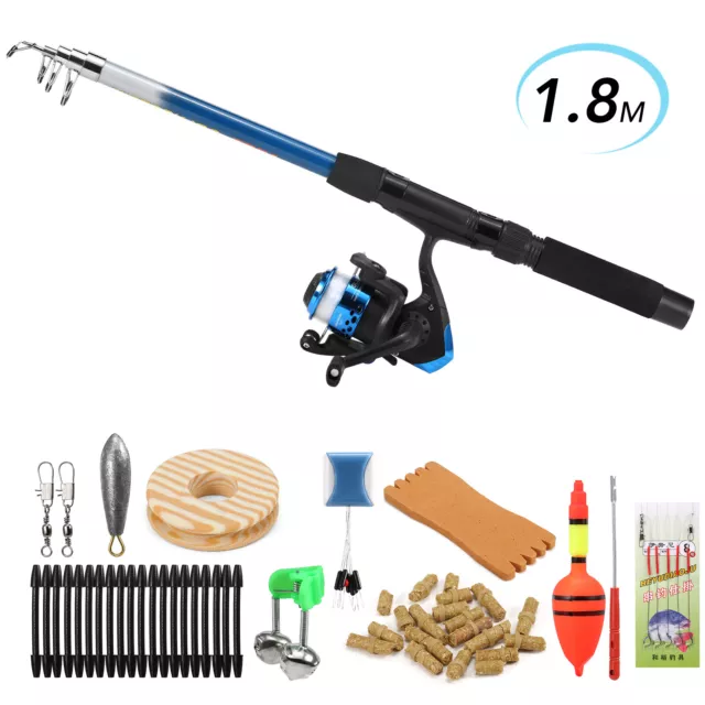 Fishing Rod and Reel Combo Full Kit 1.8m Telescopic Fishing Rod  and S2G5