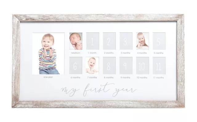 Pearhead My First Year Photo Moments Baby Keepsake Picture Frame, 0-12 Months Ba