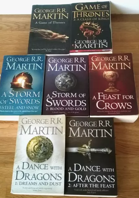 Game of Thrones: A Song of Ice and Fire 1-7 Complete Book Set George R R Martin