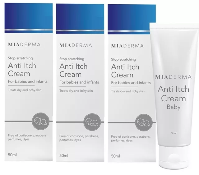 Miaderma Anti-Itch Cream (3 x 50ml) for Babies & Infants *BBE: 04/2023*