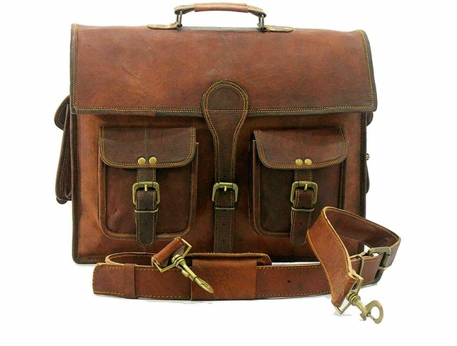 HOMME Cuir Véritable Fait Mallette Messager Ordinateur Portable FEMMES Sac