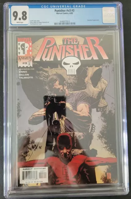 THE PUNISHER Vol 3 #3 CGC 9.8 GRADED MARVEL COMICS DAREDEVIL! GARTH ENNIS/DILLON