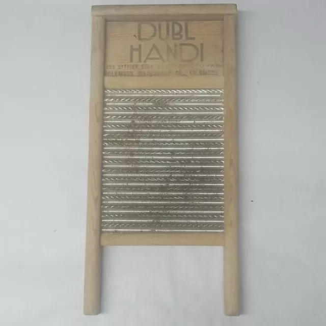 Vintage Travel Size Small Glass Washboard by Columbus Washboard Co