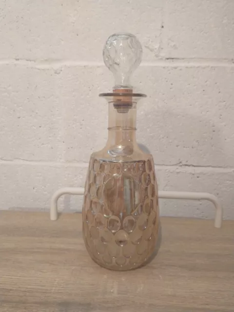 Old Forester Iridescent Carnival Glass Thumbprint Liquor Bottle Decanter