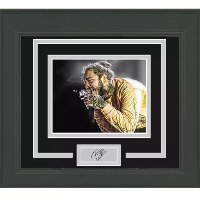 Framed Post Malone Facsimile Laser Engraved Signature Auto 15x16 Music Photo