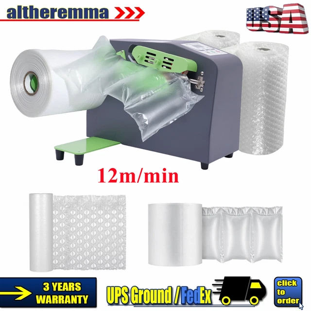 200W Air Cushion Films Machine Bags Wrap Air Pillow inflator 12m/min Easy to Use