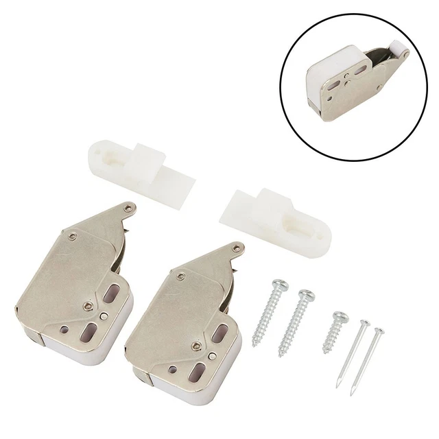 Lot de 6 verrous à bouton-poussoir pour placard, tiroir, placard, porte