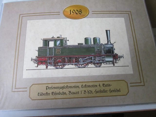 EISENBAHN CHRONIK FAKSIMILE Bild Eutin Lübecker Eisenbahn Lok 4 1908