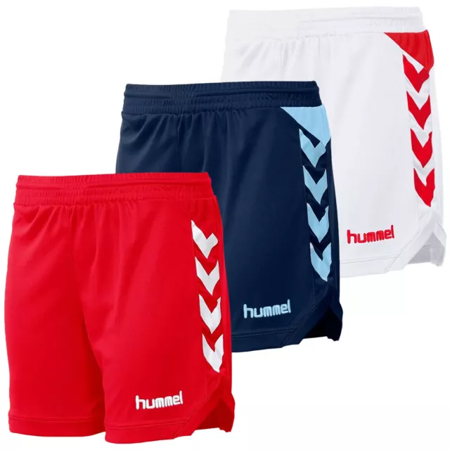 hummel Euro Damen Handball Volleyball Teamware Sport Shorts blau weiß rot neu