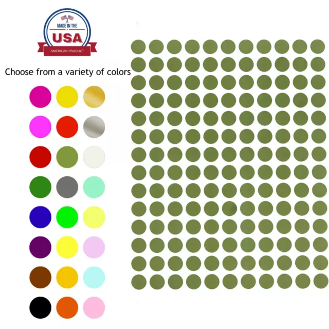 10mm Small Round Dots Color Coded Stickers 3/8  Labels 0.375 Inch Circle