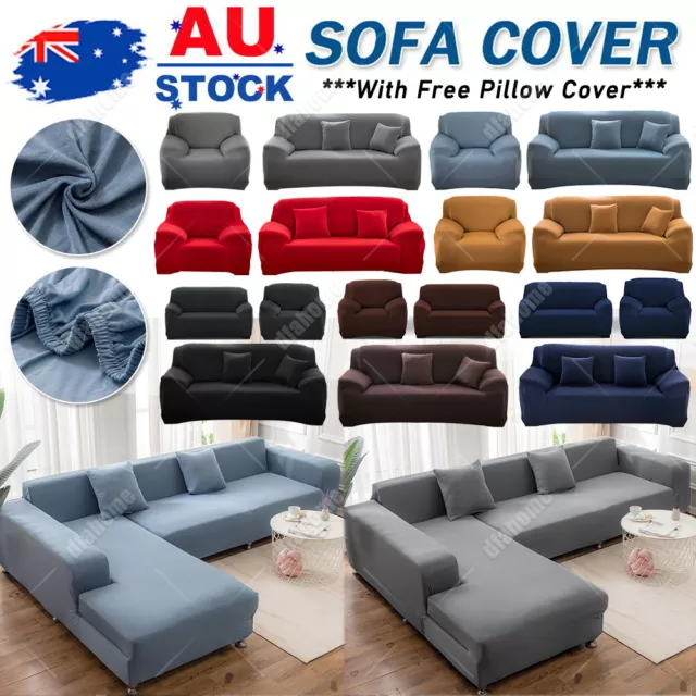 1/2/3/4 Seater L Shape Corner Sofa Covers High Stretch Protector Couch Slipcover