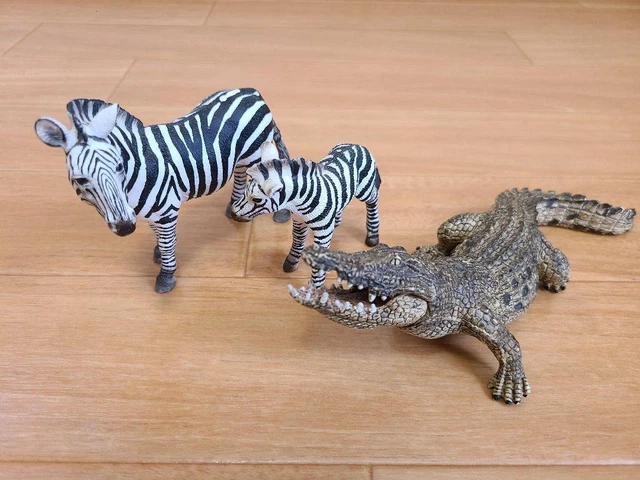 Schleich Zebra Parent and Child Crocodile No.356