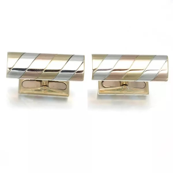 Auth Van Cleef & Arpels Rare Cufflinks 3color 18K YG/WG/Rose Gold/925 Silver