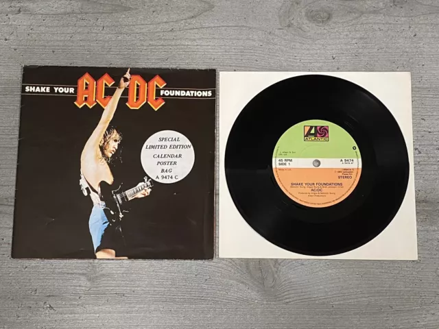 AC/DC - Shake Your Foundations - 1986 UK Atlantic A9474C POSTER SLEEVE 7” Single
