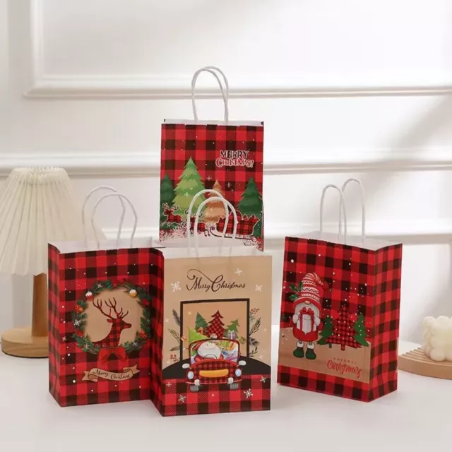 50pcs Merci Sacs en plastique Sac d’emballage cadeau de Noël avec sac à  provisions à la main Fête de mariage Favor Candy Cookie Wrapping Bags