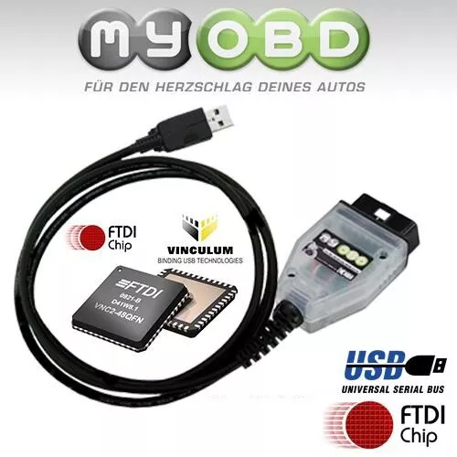 OBD Diagnose USB Interface für Ediabas INPA K+DCAN BMW OBD 2 auf OBD 1