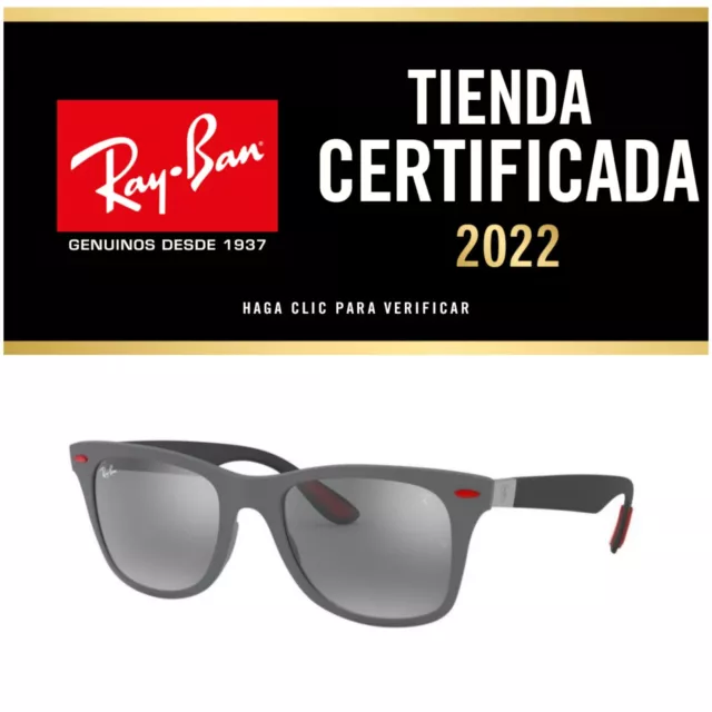 Gafas Ray Ban RB4195M F605/6G WAYFARER FERRARI COLLECTION GREY Silver New