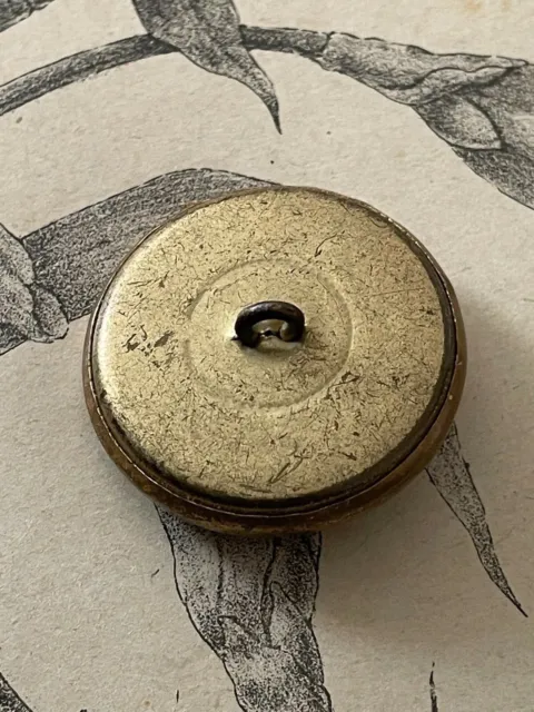 Grand bouton ancien en métal doré Cavalier stylisé - French button 3,2 cm 2