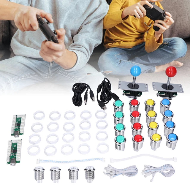 2 Player Arcade DIY Kit 8 Ways Joystick LED Arcade Buttons USB Encoder For A SP5