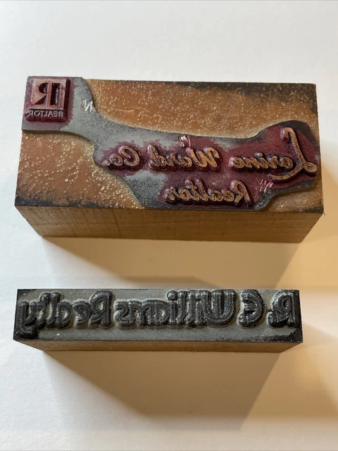 2 ADVERTISING PRINTING BLOCK OF ANTIQUE Reality Newspaer Ads R E Williams (AB)