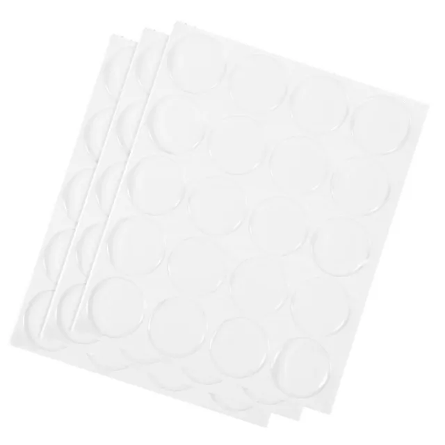 3 Sheet/60 Clear Resin Epoxy Transparent Stickers Round Noodles