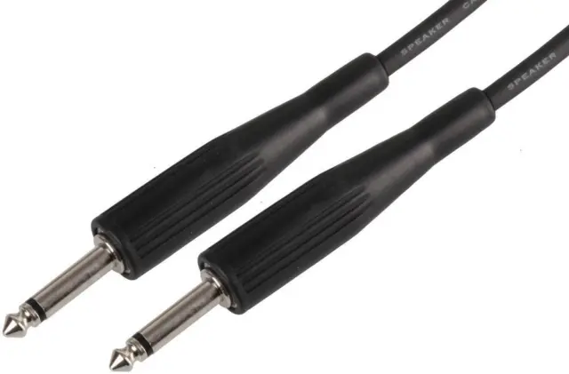 QTX - Câble d'enceinte 6,35 mm (1/4") mâle vers mâle, 6 m Noir