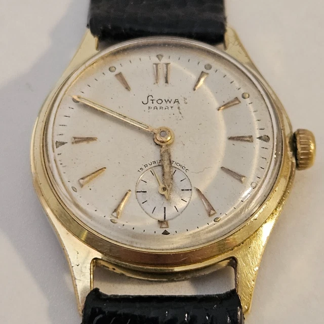 Montre Homme Vintage LOV Mécanique - Boîtier Et Bracelet Doré - Cadran Blanc - Occasion
