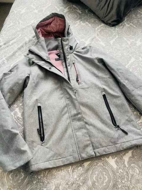 Superdry Hurricane Grey Jacket Winter UK Size 6