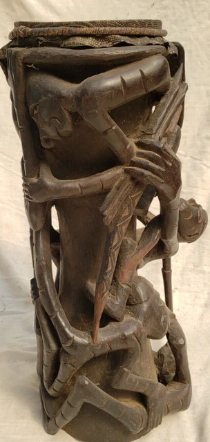 Exceptional Contemporary Carved Asmat Drum