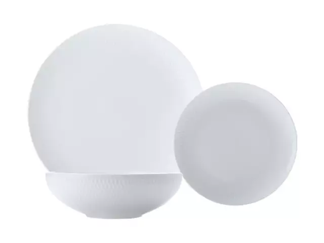 White Basics Diamonds Dinner Set 12 Piece Gift Boxed in White