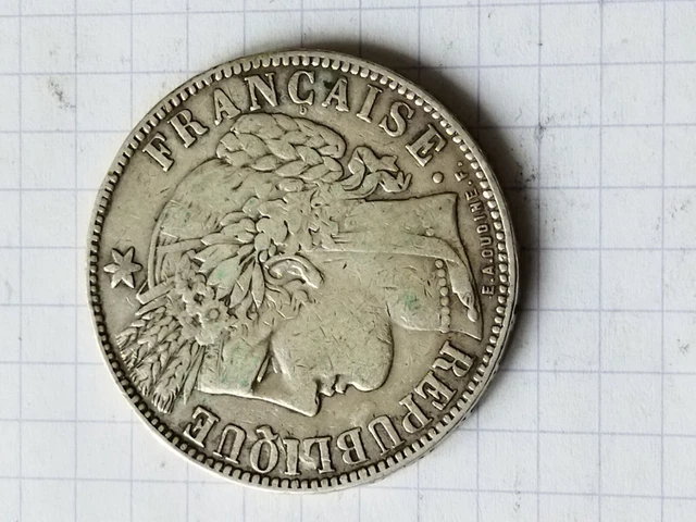 Ecu 5 Francs Ceres 1870 K Bordeaux Argent