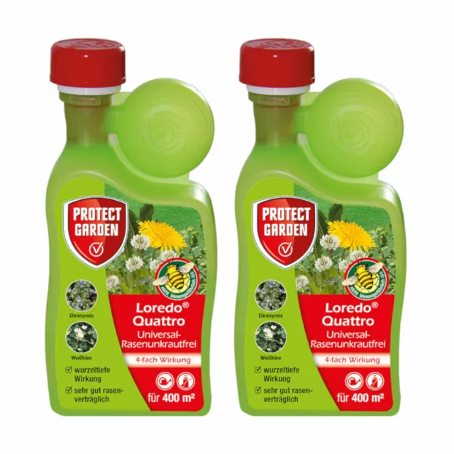 Protect Garden 2x 400 ML Loredo Quattro Universal-Rasenunkrautfrei Pelouse 2