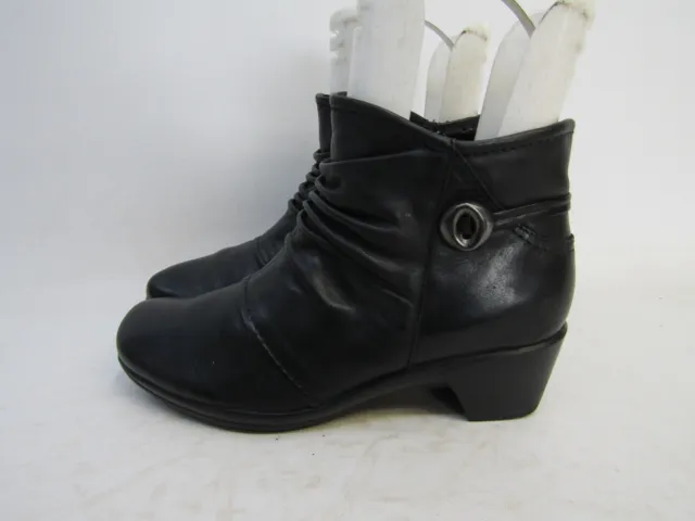 EARTH WOMENS SIZE 8.5 M Black Leather Zip Slouch Fashion Ankle Boots ...