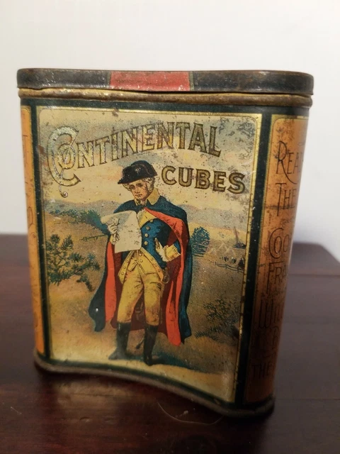 continental cubes tobacco tin ANTIQUE CONTINENTAL CUBES Tobacco Tin Can $228.00