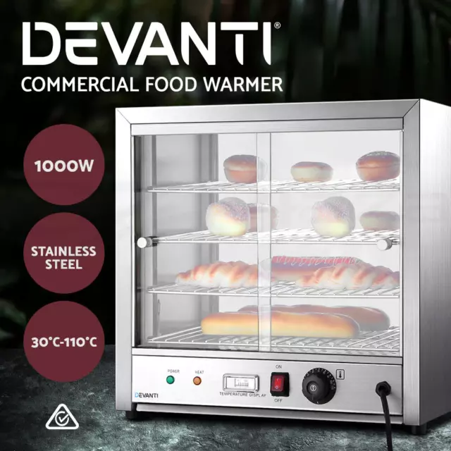 Devanti Commercial Food Warmer Hot Display Showcase Cabinet 54cm