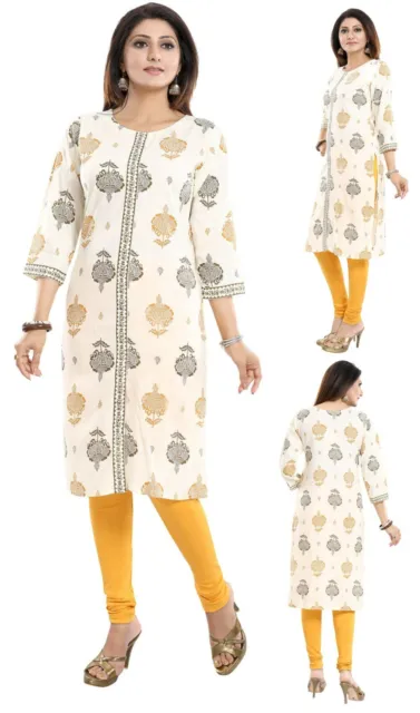 Women Ethnic Kurti Tunic Cotton Printed Designer Ethnic Kurta Shirt Dress SC1079