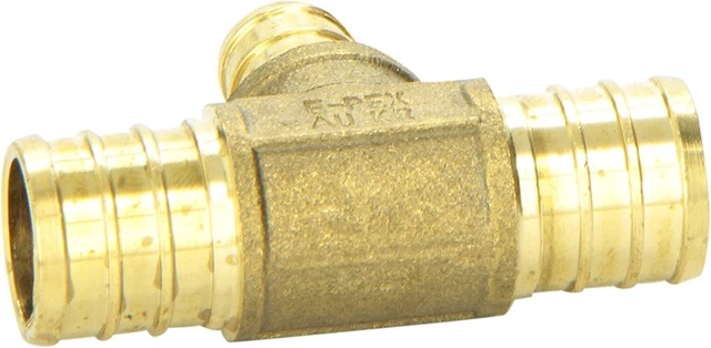 3/4" X 3/4" X 1/2" Q-PEX Brass Tee 41160