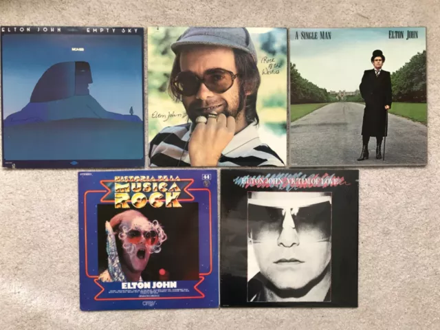 5 LPs Elton John aus den 60/70ern, hier mehr Vinyl