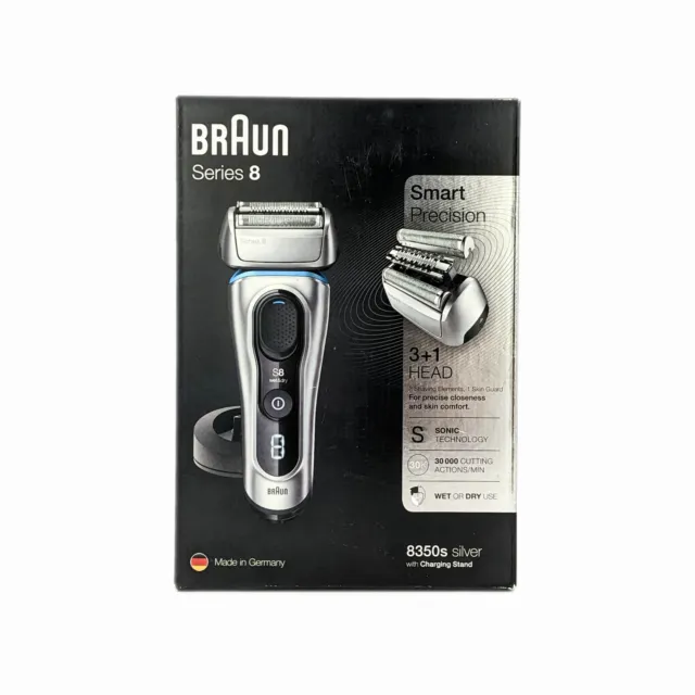 BRAUN SERIES 8 8350s Electric Shaver Silver - Imperfect Box