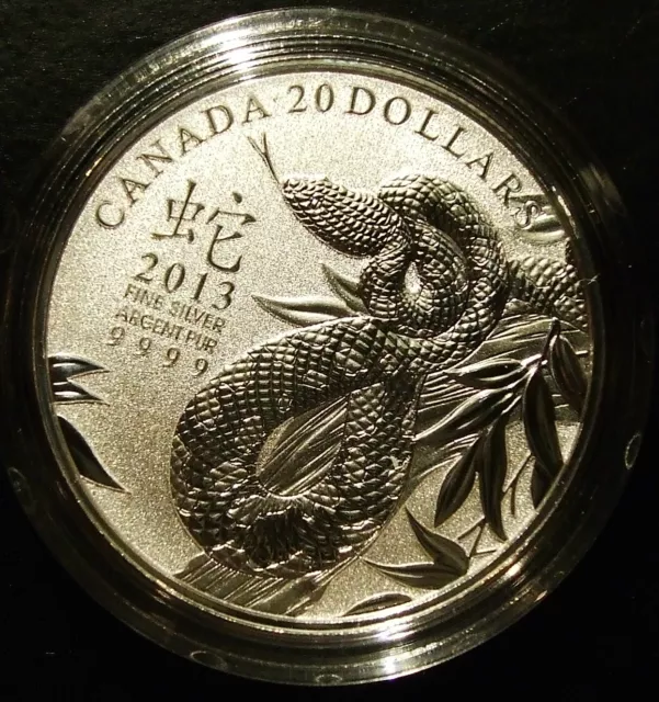 *NEW* CANADA Fine Silver $20 Coin  Year of the Snake 2013 1/4 oz. LOW MINTAGE!