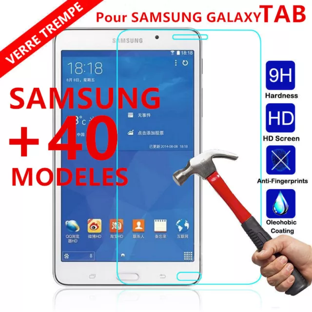 pour Samsung GALAXY Tab Tablette FILM VITRE PROTECTION VERRE TREMPÉ INCASSABLE