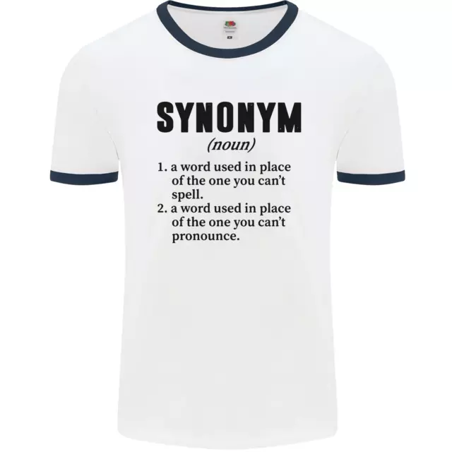 T-shirt uomo Synonym Funny Definition Slogan bianco 2