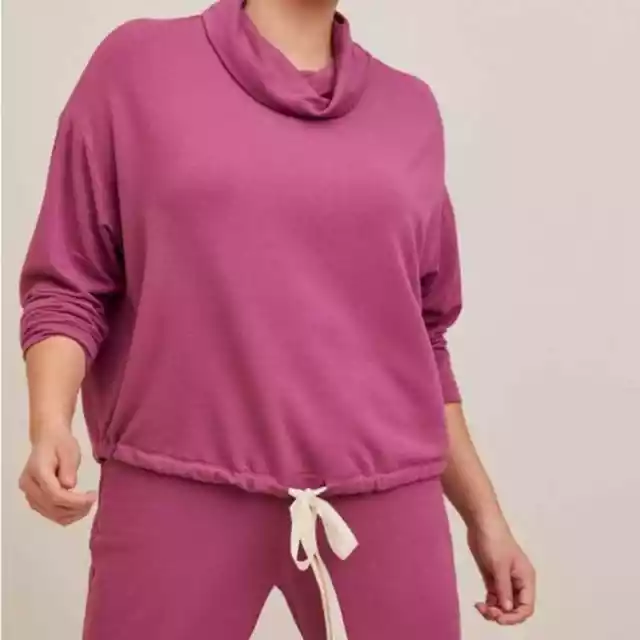 CATALOG CLASSICS Womens Pajamas Set Cowl Neck Velour Fleece PJs