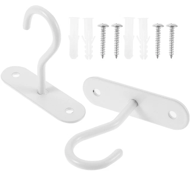 2 Sets of Wall-mounted Ceiling Hooks Metal Flower Pot Hooks Hanging Plant Hooks