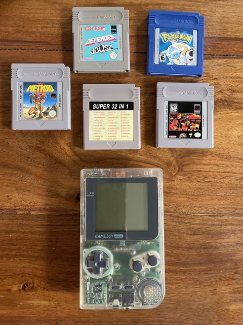 Nintendo Gameboy Pocket Clear with 5 games including Pokémon and Mario