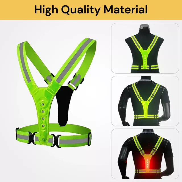 LED Reflective Running Vest Light Up Safety Ultralight For Night Walking Cycling 3