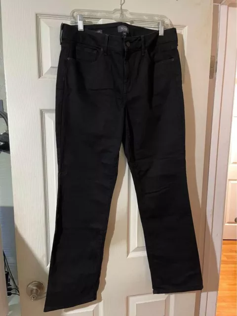 NYDJ Jeans Womens 10 Black Denim Straight Leg Lift Tuck Technology | Size 12