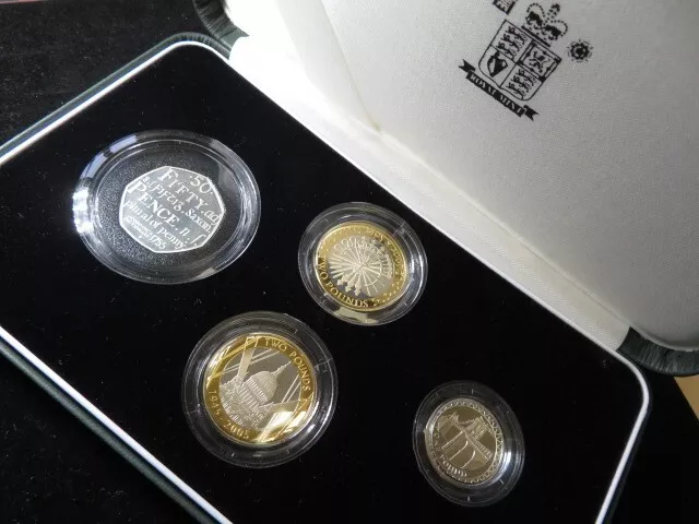 GB Royal Mint Silver Proof Piedfort 4 Coin Collection 2005, Boxed