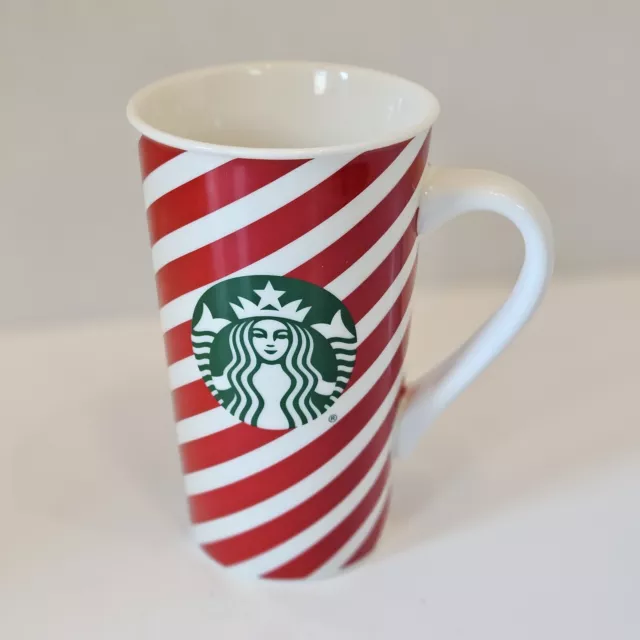 Starbucks 2019 Candy Cane Red/White Stripped 16 oz  Holiday Christmas Tall Mug