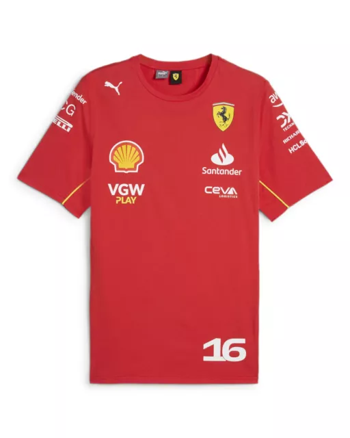 Ferrari Puma Freizeit T-shirt Baumwolle F1 Leclerc 2024